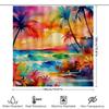 Sunset Palm Tree Beach Shower Curtain Modern Coastal Design For Bathroom Decorations