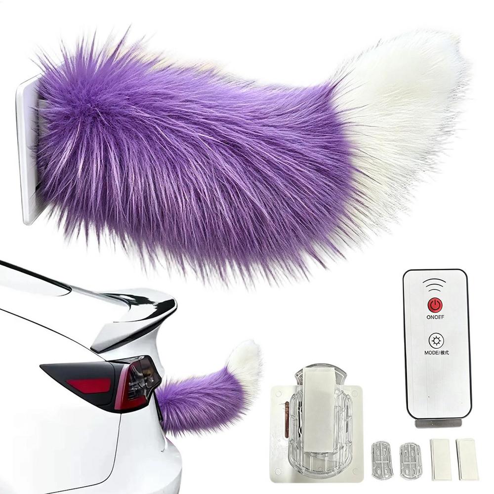 Moving Tail Cute Remote Control Rechargeable Decor Car Exterior Ornaments for RV Travel Rear Trucks Motorcycle Home Vehicles