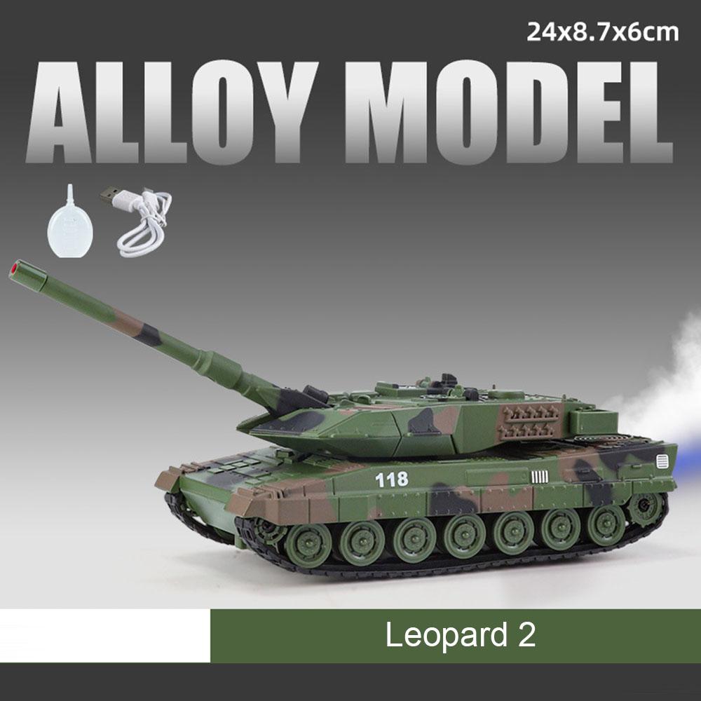 1:32 Leopard2 T-90 M4 Основной Боевой Танк Тигр Тяжелые Танки Модель Игрушечная Машинка Звук Свет Спрей Модели Военной Техники для Мальчиков Детей