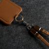 Multifunctional Charging Cable Lanyard Genuine Leather Case For iPhone 16 Pro Max 15Pro 11 13 12 14Pro Crossbody Strap Card Slot