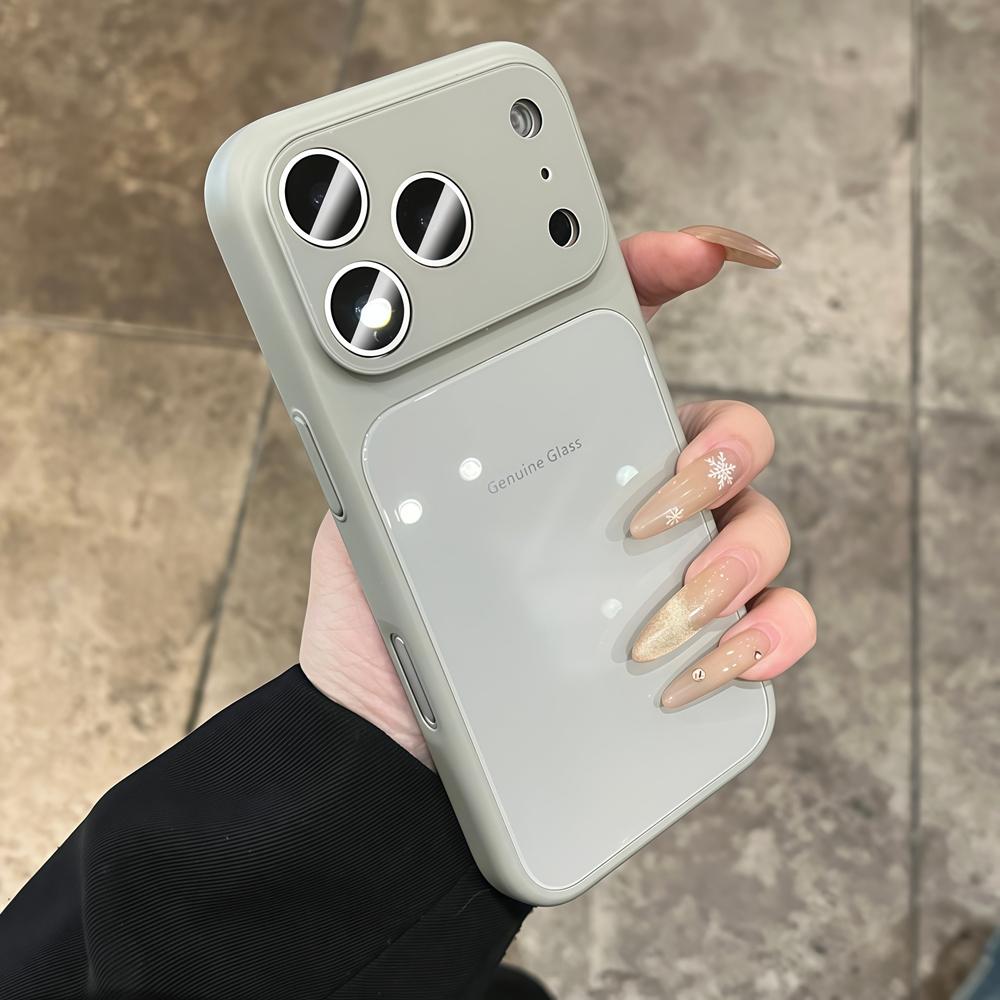 Оригинальный глянцевый ударопрочный чехол из стекла для iPhone 17 16 15 14 13 12 11 Pro Max Plus Макаронный конфетный цветной чехол для iPhone Air