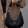 Vintage Oxford Cloth Black Underarm Bag Niche Design Sunny Day Dark Cloud Bag Casual Fashion Crescent Shoulder Handbag