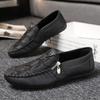 Fashion Leather Men Casual Shoes Outdoor Breathable Walking Shoes Lightweight Mens Loafers Lazy Shoes Soft Sole Male Sneakers
