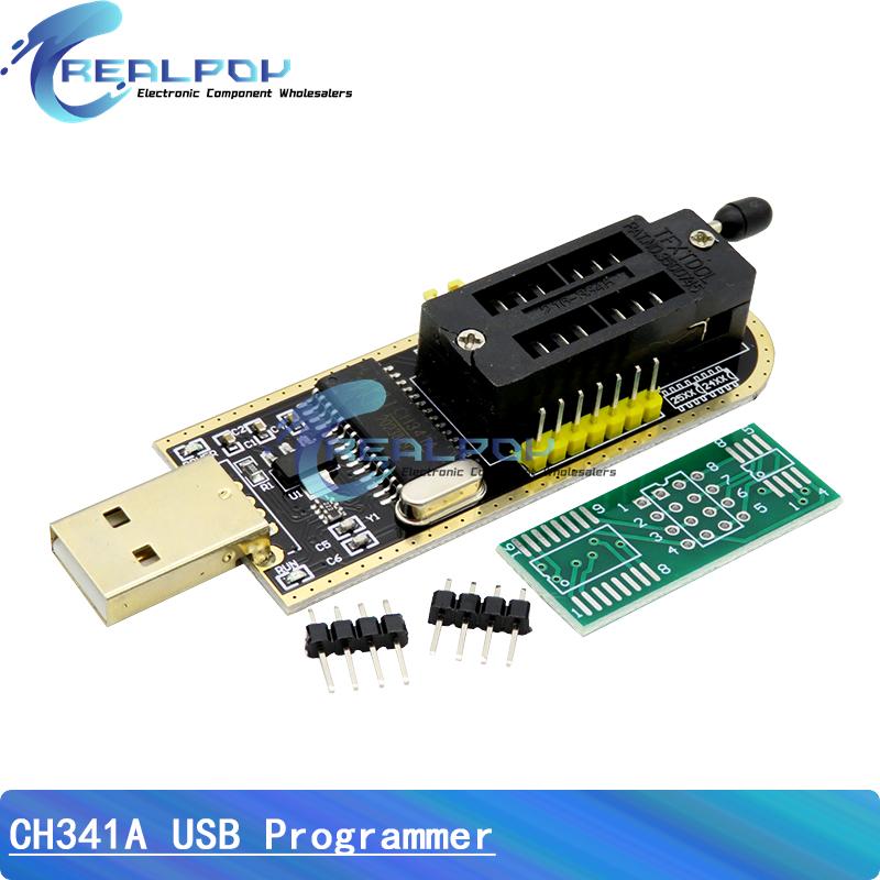 Адаптер-программатор CH341A + адаптер SOIC8 + зажим SOP8 с кабелем + адаптер 1.8V Программатор USB CH341A для EEPROM, Flash, BIOS ZIF-адаптер