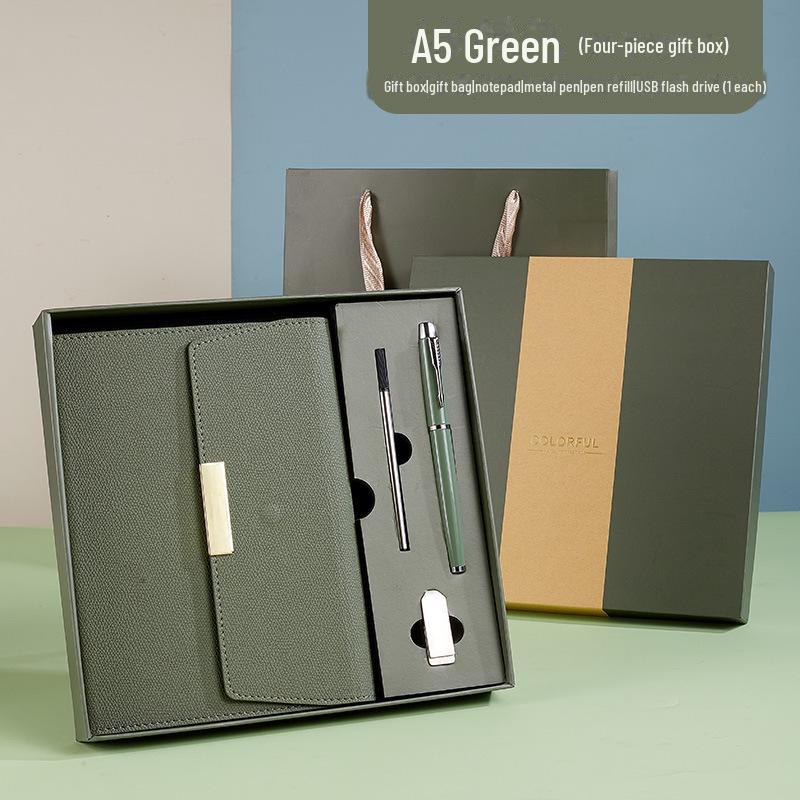 Подарочный набор из трехслойного блокнота формата А5 с индивидуальной гравировкой