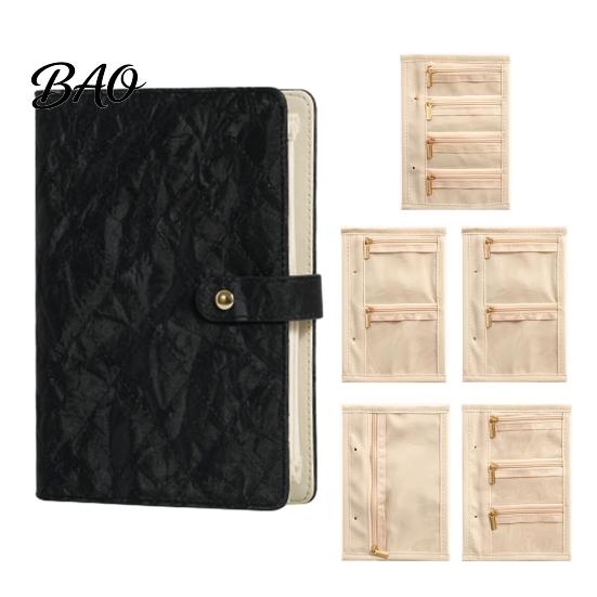 Protective Jewelry Storage Bag Book Set, PU Leather Travel Organizer, with 5 Removable Pages Soft Velvet Design, Pouch for Necklaces Rings Earrings
