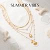 4Pcs Starfish Shell Imitation Pearl Necklaces Set for Women Simple Chain Multi-layer Necklaces Trendy Summer Beach Jewelry Gift