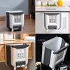 Kitchen Wall-mounted Folding Trash Can Household Cabinet Hanging Storage Trash Basket Creative Classification Hanging Trash Can