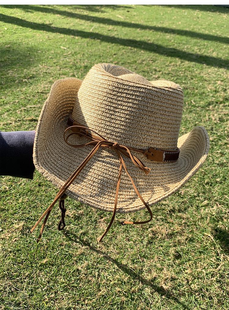 Western cowboy hats for men and women can take summer vacation travel sun protection sun hat retro sun hat knight hat new