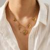 Stainless Steel Necklace With Sun Heart Shell Cross Pendants DIY Jewelry Women