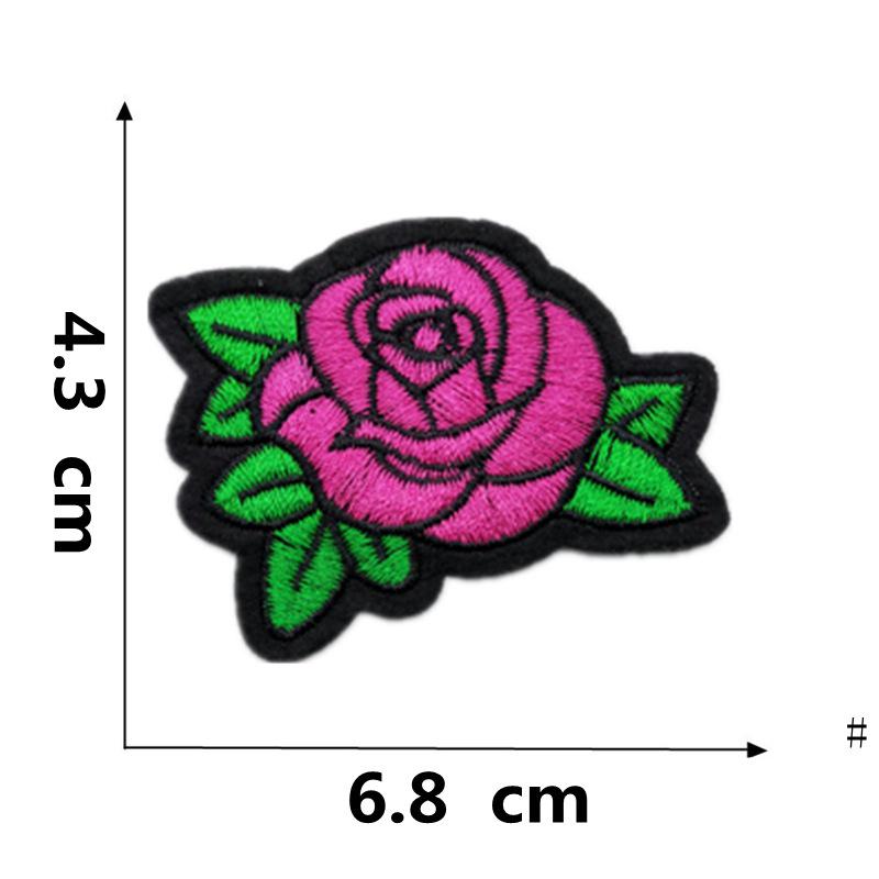 Вышитая термоаппликация из ткани «Роза и цвет сливы» для украшения одежды