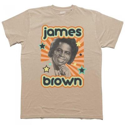 James Brown Унисекс Взрослая хлопковая футболка со звездами