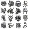 Retro Punk Men Ring Demon Skeleton Hip Hop Rock Locomotive Ring Titanium Steel Alloy Ancient Silver Color Ring Women Jewelry
