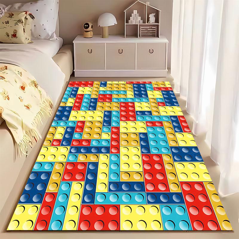 Colorful Building Block Pattern suitable as a non-slip mat for the living room or bedroom sofa