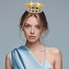 Women Crown Tiara Shiny Rhinestones Inlaid Queen Bridesmaids Crown Accessory for Wedding Halloween Birthday