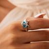 New Cute Silver Color Kitty Cat Animal Rings For Women Girls 3 Color Cat Eyes Open Couple Ring Gothic Wedding Finger Accessories