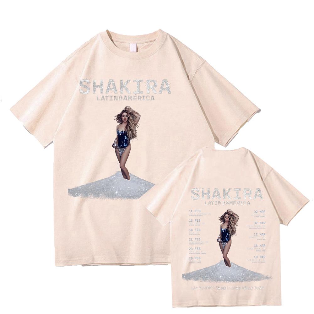 Shakira New Cotton T-shirts Las Mujeres Ya No Lloran World Tour 2025 Tshirt High Quality Casual Clothing Unisex Loose Tees Tops