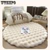 Round Simple Solid Color Plush Carpet Premium Soft Fluffy Easy To Clean Warm Cute Indoor Decorative Carpet Suitable for Living Room