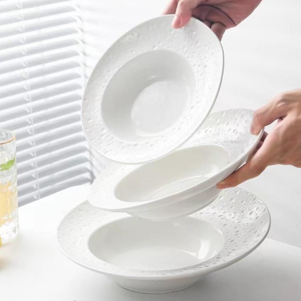 Французская креативная салатная тарелка в форме соломенной шляпы Премиальная обеденная тарелка для отеля Western Pasta Керамическая тарелка Белая тарелка