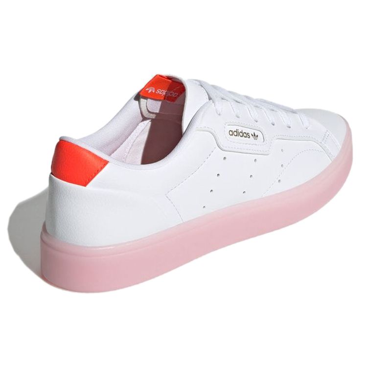 Adidas Originals Sleek Comfortable Durable Low-Top Skate Shoes Women Sneakers White Pink H05178