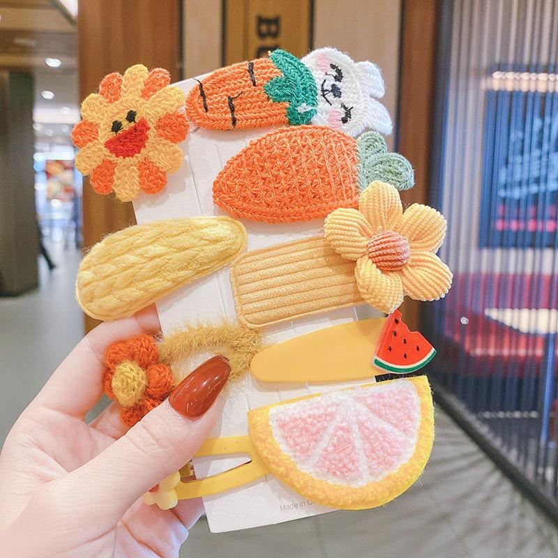 Мультяшные плюшевые заколки для волос для детей - Милые осенне-зимние заколки для маленьких девочек, в корейском стиле принцессы