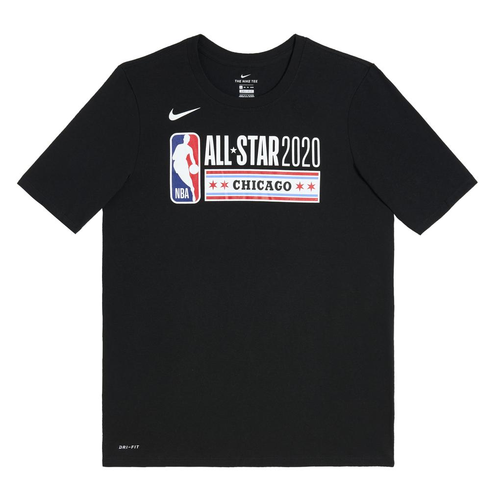 Nike Футболка NBA All-Star Series Chicago с круглым вырезом, быстросохнущая, модная, спортивная, с коротким рукавом, детские топы, черная 3Z2B7BCFF-ASG