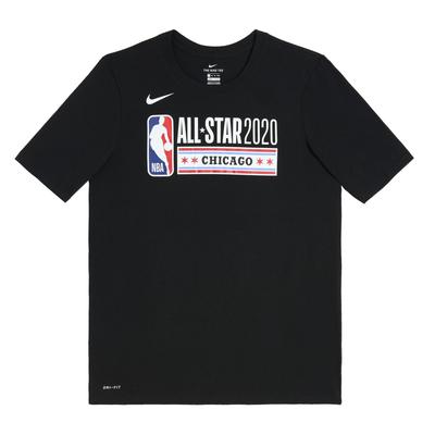 Nike Футболка NBA All-Star Series Chicago с круглым вырезом, быстросохнущая, модная, спортивная, с коротким рукавом, детские топы, черная 3Z2B7BCFF-ASG