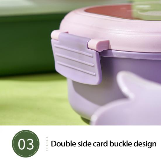 Коробка для обеда на 1000 мл, пригодная для использования в микроволновой печи, большая вместимость, термостойкое отделение, коробка для бенто с фруктовым принтом, студенческая коробка для бенто, для использования в компании