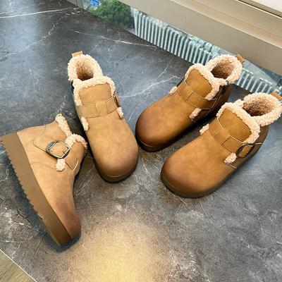 Новые ретро зимние сапоги женские зимние на толстой подошве с увеличением высоты ботинки Мартина женские бархатные теплые женские ботинки универсальные ботинки