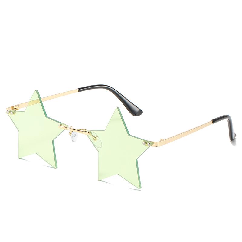 Trendy Unisex Sunglasses Multicolor Star Shape Popular Pentagram Frame Sunshade Decor Glasses HD Sunglasses New Trendy Trend Personality Rimless