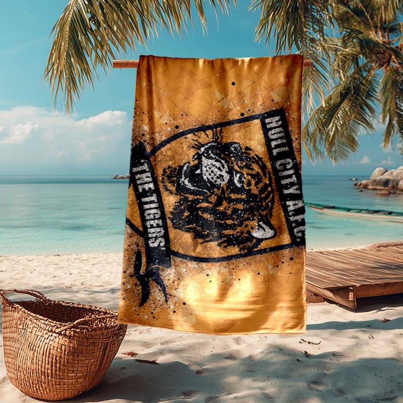 1PC Hull City Fire Emblem Beach Towel - Soft, Absorbent Microfiber, Lightweight, Ideal for The Beach, Parties, Travel, Camping fan gifts