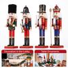 30cm Wooden Nutcracker Ornament Soldier Figurement Handcraft Doll Toy Home Office Table Xmas Decoration Statues Christmas Gift