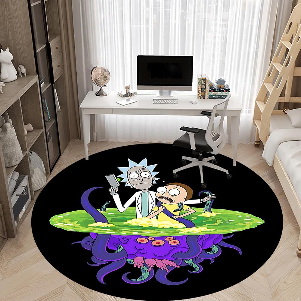 1 шт. Круглый ковер Rick and Morty для офиса, под офисные стулья, спальни, гостиной, домашний декор a0926088