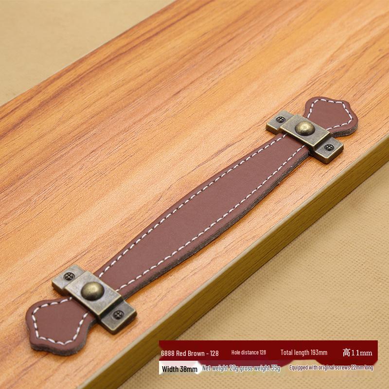 Коричнево-Черная Кожаная Ручка для Чемоданов, Сумок, Ящиков и Шкафов