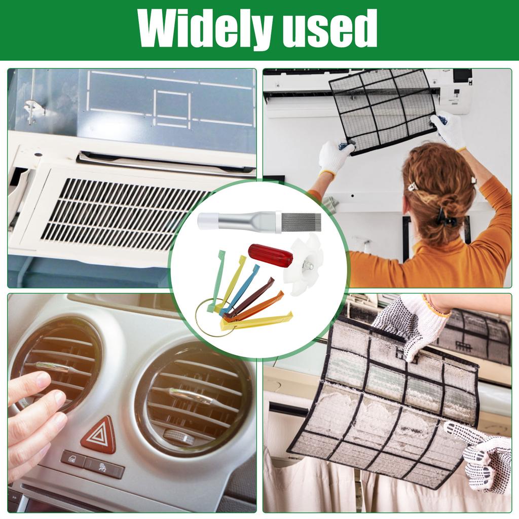 3Pcs Air Conditioner Fin Cleaner Brush Set Portable Folding Universal Condenser Fin Comb for Evaporator Radiator Cleaning Tools