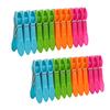 (Nikita) 24Pcs Laundry Clothes Pins Hanging Pegs Clips Plastic Hangers Racks Clothespins