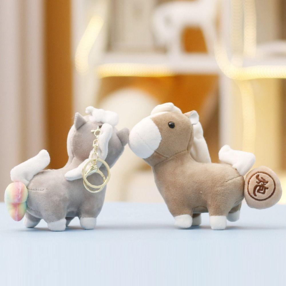 Cute Pullable Plush Horse Pendant Mascot Dolls Plush Horse Doll Pendant  Car Decoration