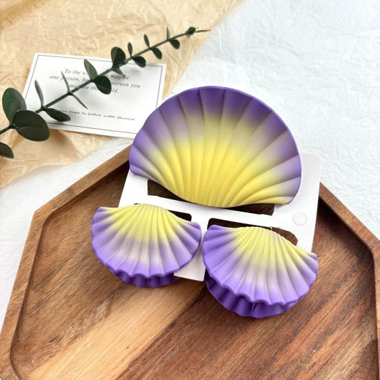 3 шт./компл. заколка для волос в форме ракушки с градиентным цветом, матовая заколка для волос большого размера, зажим для волос на затылке, аксессуары для волос