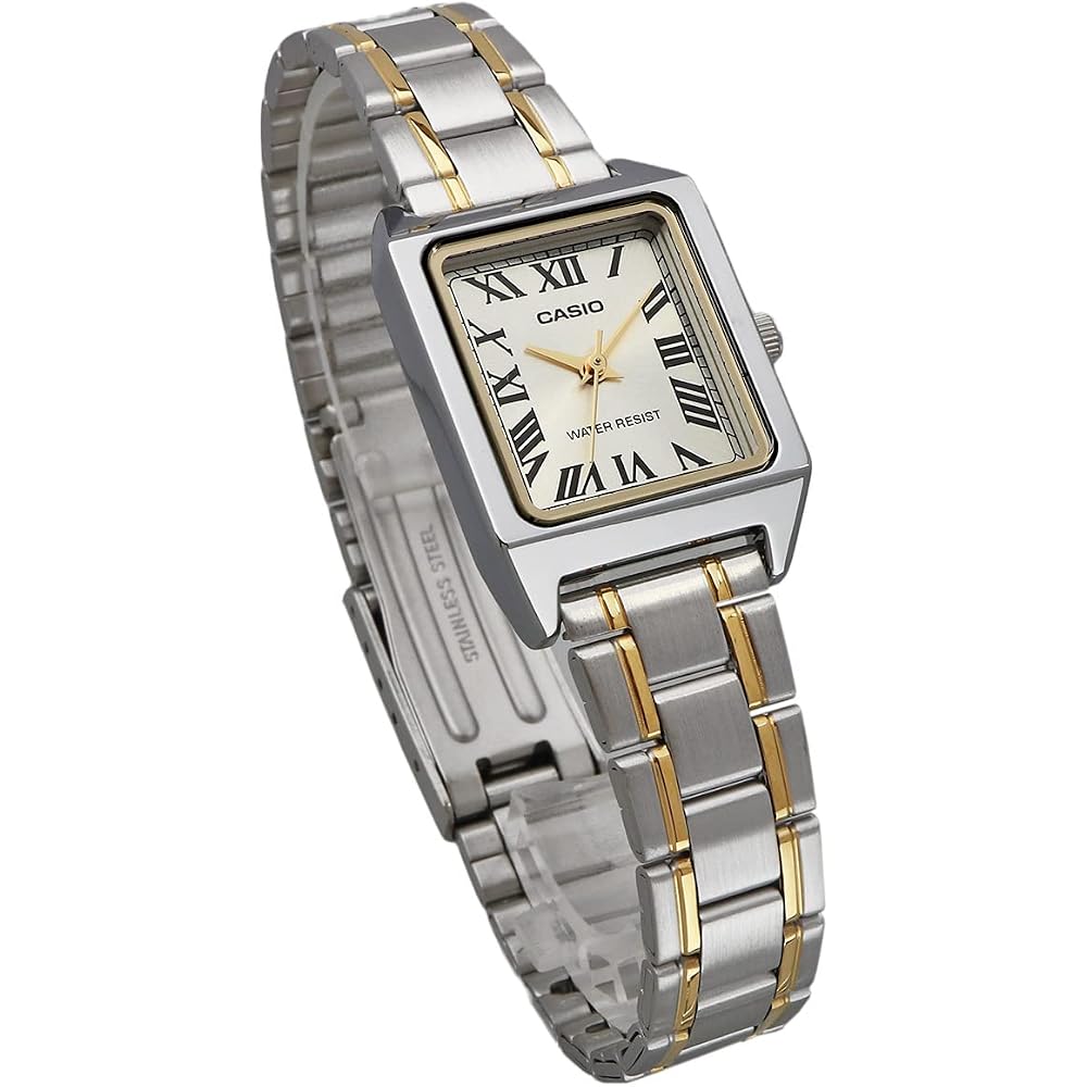 CASIO Стандартные кварцевые женские часы LTP-V007SG-9B Серебристый x Золотой металлический ремешок Зарубежная модель [Параллельный импорт]