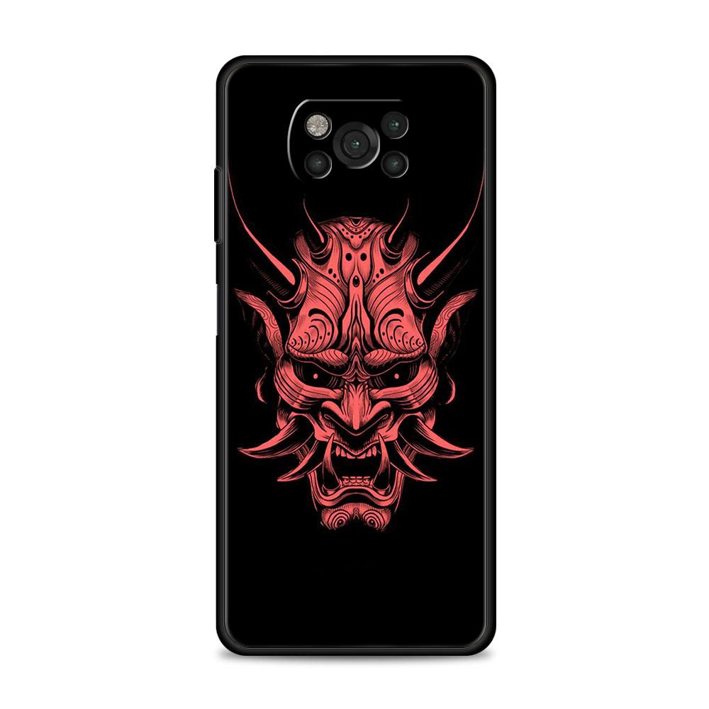 Чехол для Xiaomi Poco X3 X4 NFC M3 M4 Pro 5G Mi 11 lite 11T 9T 12 10T 11E Note10, чехол для телефона, японская маска самурая Oni