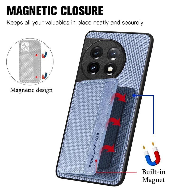 Magnet Wallet Card Slot Case For OnePlus One Plus 15 15R 13 13R 12 Ace 6T 6 5 3 Pro Shockproof Leather Silicone Case Back Cover