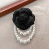 1 шт. Брошь-булавка Женская винтажная бижутерия Подарок Цветок камелии Тканевая корсажная брошь Жемчужная кисточка