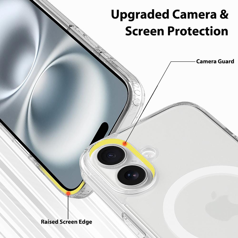Чехол для iPhone 16, совместимый с MagSafe TPU + акриловый чехол для телефона с кнопкой управления камерой