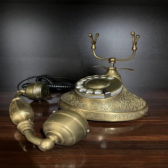 Реплика телефона с поворотным циферблатом, декоративная, полностью рабочая, ручной работы, морской, золотой дизайн, стол, функциональный стационарный телефон