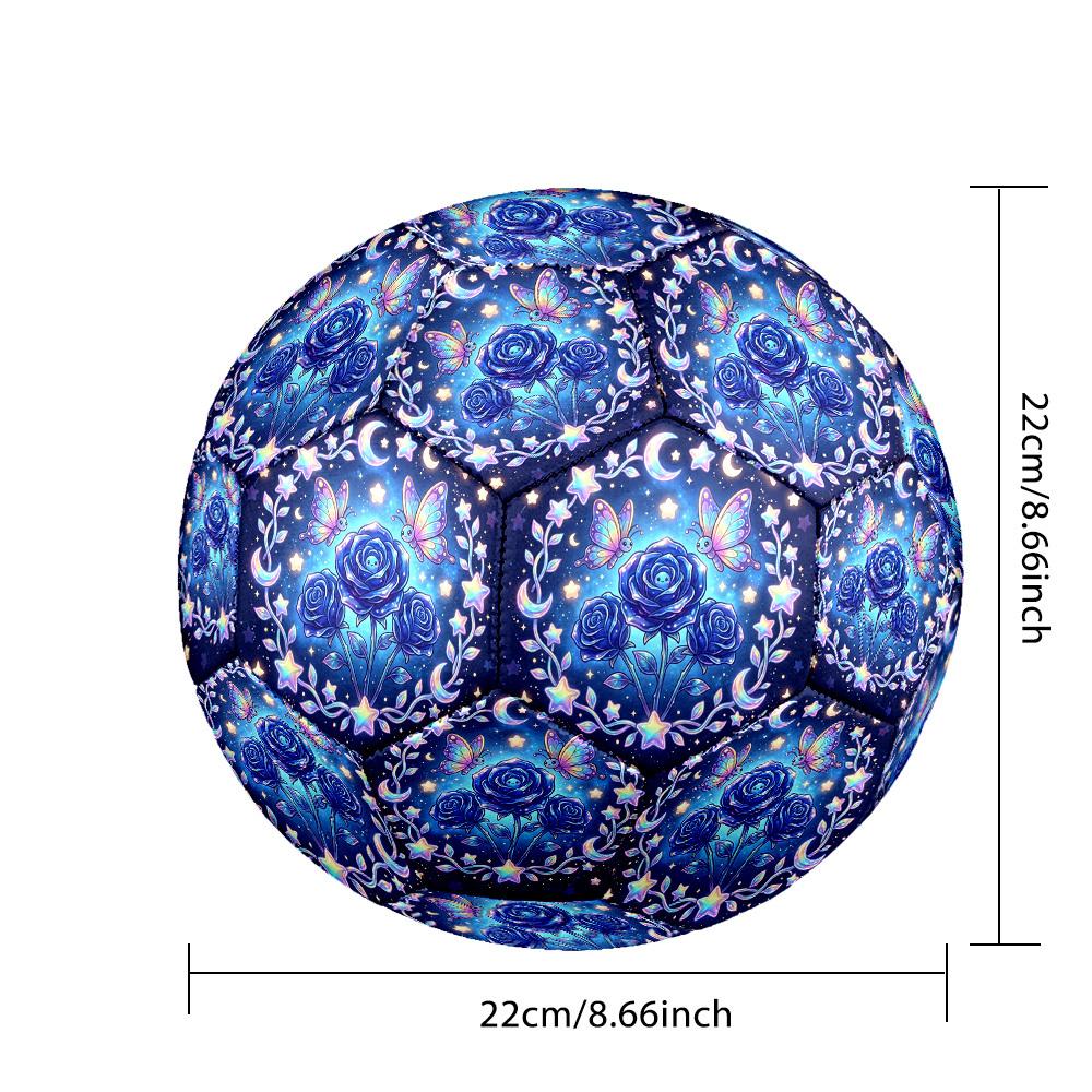 1pc Galactic Roses Themed Soccer Ball, Size 5, Lightweight PVC Material, Outdoor Training Soccer Ball Gift. q62217