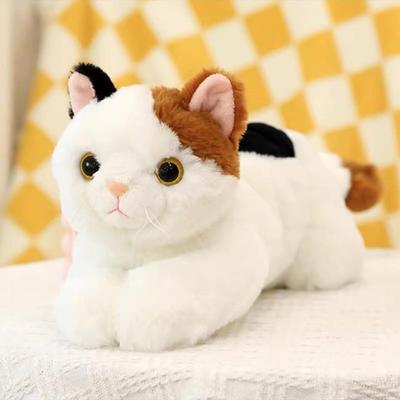 Милая плюшевая игрушка-кошка, Белая кошка, Черная кошка, Коричневый полосатый, Трехцветная кошка, Постельное белье, Подушка, Игрушка, Подарок, Подушка для тела, Плюшевая игрушка, Подушка для ног, Круто,