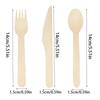 50/100PCS Disposable Wooden Knife Fork Spoon Party Restaurant Outdoor Picnic Fast Food Cake Dessert Biodegradable Tableware Set