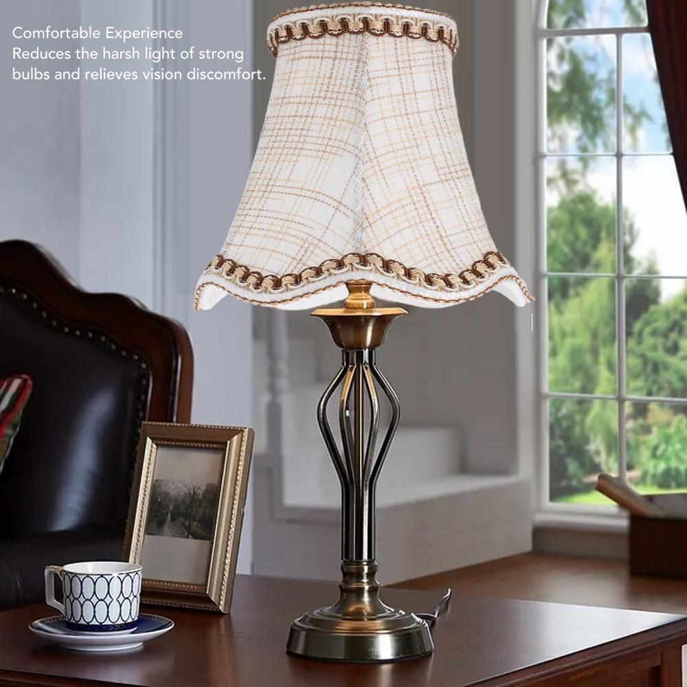3PCS Fabric Lampshade 4.7 inch Height Small Lamp Shades Unique Lamp Cover  Indoor Lamp