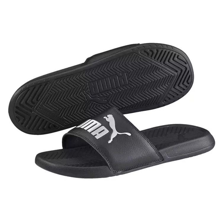 Puma Popcat Shower Удобные повседневные сандалии из кожи Eva Splicing Non-Slip Slide унисекс сандалии черные белые 360265-10