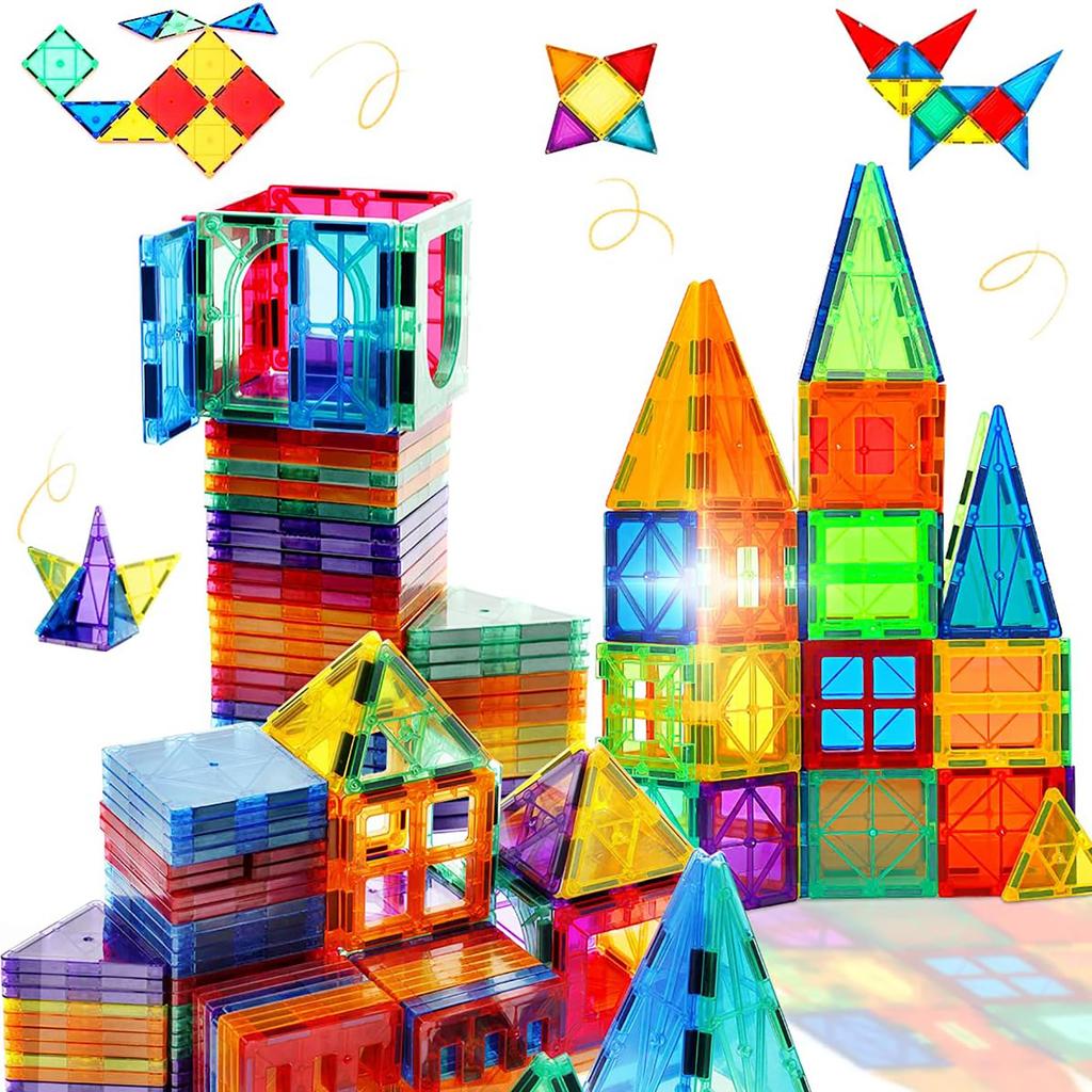 22pcs Large Color Window Magnetic Block Building Toys for Parent Child Interactive DIY Castle Assembly